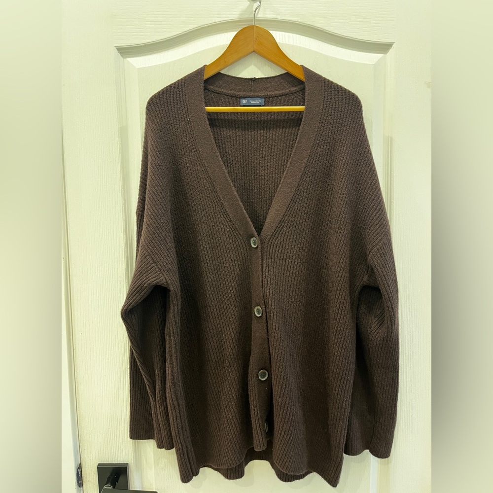 GAP Women's Oversize Cardigan - chocolate brown